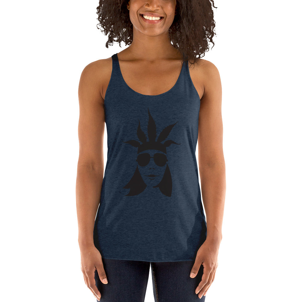 CannaBuzz Face Women's Racerback Tank